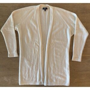 THEORY 100% Cashmere Oversized Duster Long Sleeve Cozy Cardigan-Ivory-Sze Petite